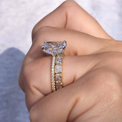 Simplicity Radiant Cut Yellow Gold Wedding Sets