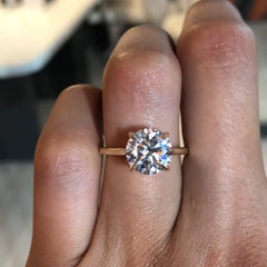 Classic Round Cut Yellow Gold Wedding Rings