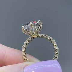 Simplicity Round Cut Yellow Gold Vintage Engagement Rings