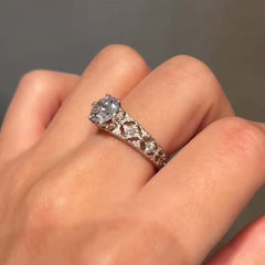 Hollow Design Round Cut Sterling Silver Wedding Rings