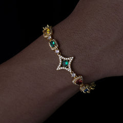 Hip Hop Jewelry Accessories Colored Gemstone Bracelet