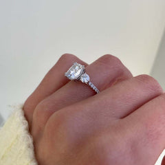 Gorgeous Cushion Cut Sterling Silver Engagement Rings