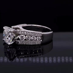 Glitter Cushion Cut 925 Silver Engagement Rings