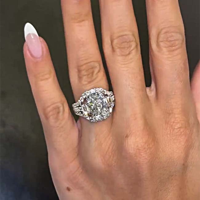 Curved Design Radiant Cut Sterling Silver Wedding Sets