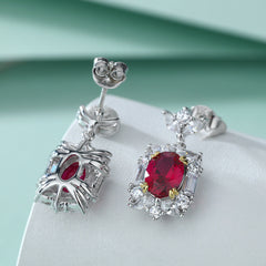 Tassel Ruby Earrings Sterling Silver Niche