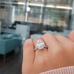 Classic Oval Cut Sterling Silver Engagement Rings