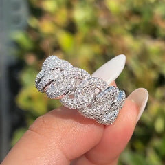 Dazzling Round Cut Sterling Silver Wedding bands