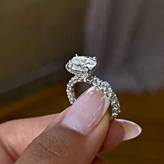 Simple Oval Cut Sterling Silver Engagement Rings