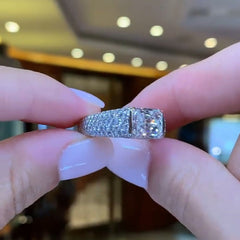 Luxurious Radiant Cut Sterling Silver Vintage Engagement Rings