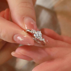 Simplicity Round Cut Sterling Silver Wedding rings