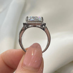 Exquisite Radiant Cut Sterling Silver Engagement Rings