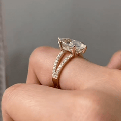 Fine Fork Marquise Cut Silver Engagement Rings