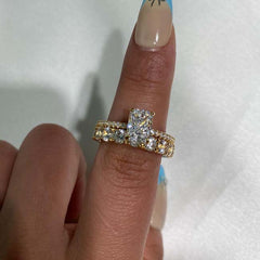 Simplicity Radiant Cut Sterling Silver Stackable Rings