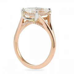 Split Shank Radiant Cut Sterling Silver Wedding Rings