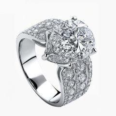 Shine Pear Cut Sterling Silver Engagement Rings