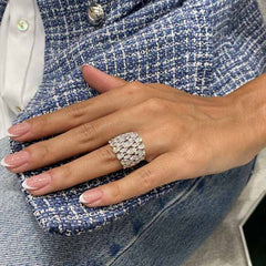 Stylish Pear Cut Sterling Silver Wedding Bands