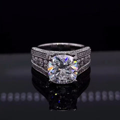 Glitter Cushion Cut 925 Silver Engagement Rings