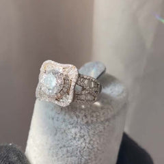 Halo Round Cut Sterling Silver Engagement Rings