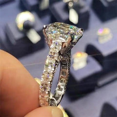 Gorgeous Radiant Cut Sterling Silver Engagement Rings