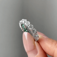 Vintage Round Cut Sterling Silver Wedding Bands