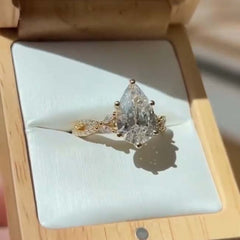 Simplicity Pear Cut Silver Wedding Rings