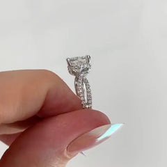 Simplicity Cushion Cut Sterling Silver Wedding Rings
