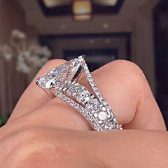 Unique Pear Cut Sterling Silver Engagement Rings
