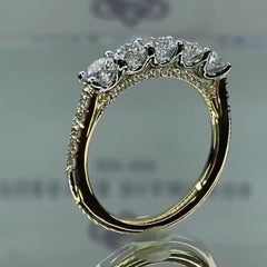 Elegant Round Cut Sterling Silver Wedding Bands
