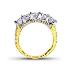 Elegant Round Cut Sterling Silver Wedding Bands