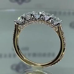 Elegant Round Cut Sterling Silver Wedding Bands