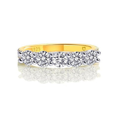 Elegant Round Cut Sterling Silver Wedding Bands