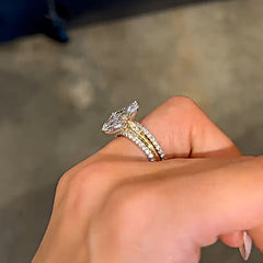 Romantic Marquise Cut Sterling Silver Wedding Sets