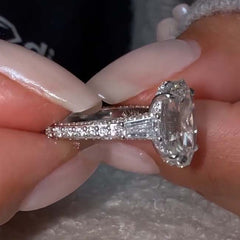 Eternal Oval Cut Sterling Silver Engagement Rings