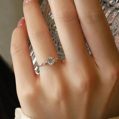 Simplicity Round Cut Sterling Silver Wedding rings