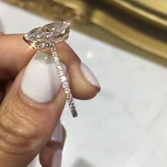 Simplicity Oval Cut Sterling Silver Engagement Rings