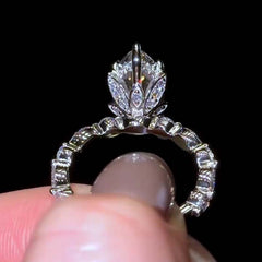 Simplicity Marquise Cut Sterling Silver Engagement Rings