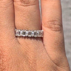 Double Diamond Cut Sterling Silver Wedding Bands