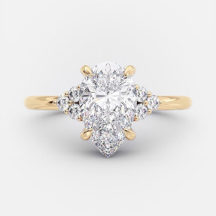 Simplicity Pear Cut Sterling Silver Vintage Engagement Rings