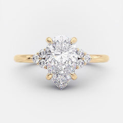 Simplicity Pear Cut Sterling Silver Vintage Engagement Rings