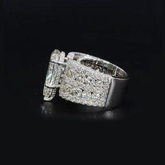 Shine Pear Cut Sterling Silver Engagement Rings