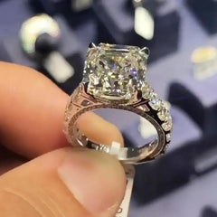 Gorgeous Radiant Cut Sterling Silver Engagement Rings
