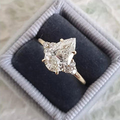 Simplicity Pear Cut Sterling Silver Vintage Engagement Rings