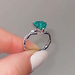 Vintage Sterling Silver Heart Cut Engagement Rings