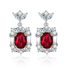 Tassel Ruby Earrings Sterling Silver Niche