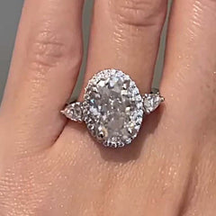 Fine Oval Cut Sterling Silve Halo Engagement Rings