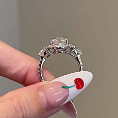 Fine Oval Cut Sterling Silve Halo Engagement Rings