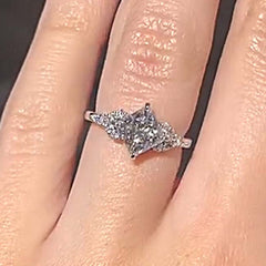 Fine Princess Cut Sterling Silver Engagement Rings