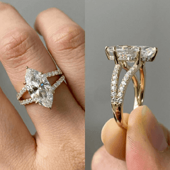 Fine Fork Marquise Cut Silver Engagement Rings