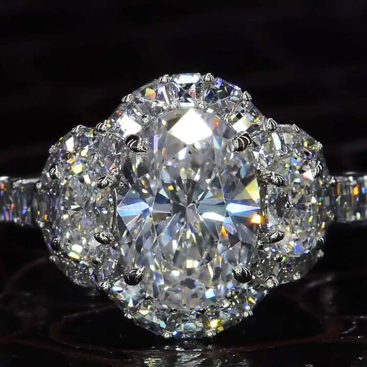 Gorgeous Oval Cut Sterling Silver Engagement Rings