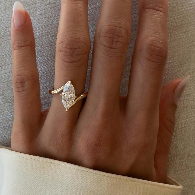 Simplicity Marquise Cut Sterling Silver Wedding Rings